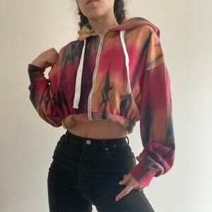 Tie Dye Zip Up Sweatshirt Size Small